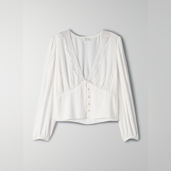 Aritzia Wilfred Romance Me Blouse Lace - Picture 4 of 6